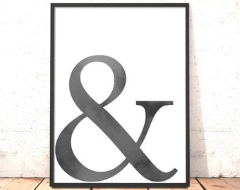 Scandi Style Print | Ampersand Print | Art for Living Room | Living Room Decor | Office Decor | Bedroom Decor | Monochrome Bedroom Decor