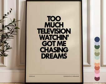 Coolio Gangsta's Paradise Print | Rap RNB Poster | Living Room Decor TV | Christmas Gift Brother Dad Uncle | Hip Hop Music Fan | Dorm Art