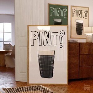 Impresión de una pinta de Guinness / Póster de Split The G / Arte mural del Día de San Patricio irlandés / Decoración de bar / Hogar nuevo / Regalo de cerveza de moda para amigos y hermanos imagen 7