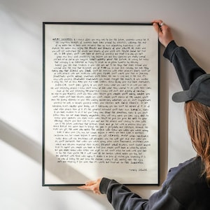 Tryck av låttext med solskyddsmedel | Affisch med "Allas fria sånger" | Baz Luhrmann | Examenspresent | Livsråd | Tal | Väggkonst för musikfans från 90-talet