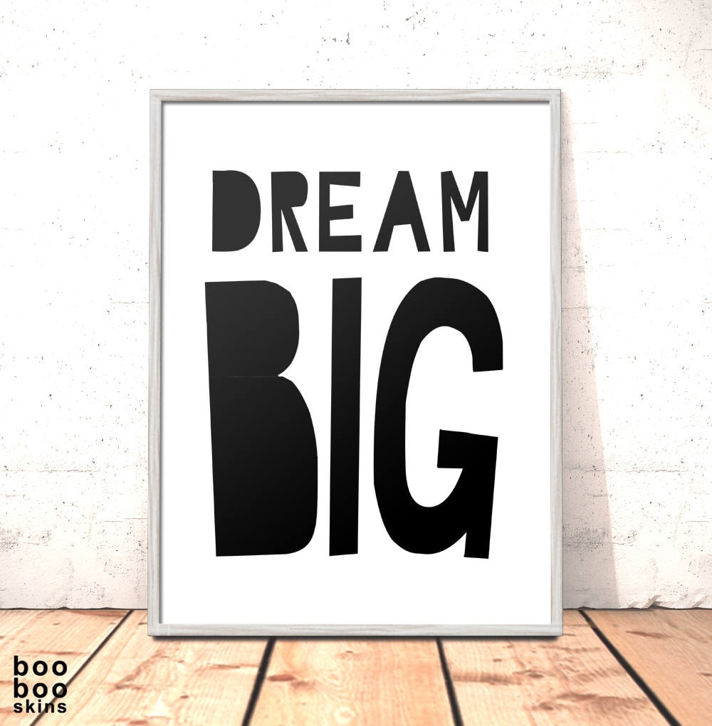 Dream Big Print Poster Art for Boys Girls Room Kids Room | Etsy