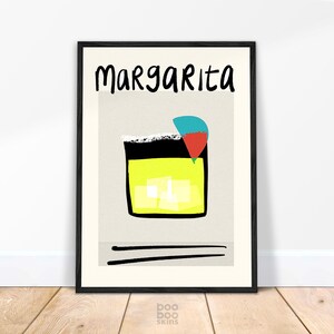 Margarita Cocktail Print | Gift for Friend | Bar Cart Poster | Classic Tequila Cocktail Picture | Kitchen Wall Art | Lime Dining Room Decor