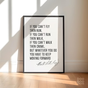 Blijf vooruit gaan Afdrukken | Citaat van Martin Luther King | Cadeau vriend student | Poster gelijkheid diversiteit inclusie | MLK | Marathonloper