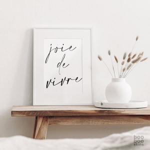 Joie De Vivre Print | French Words Art | The Joy Of Life | Positive Affirmation Picture | Language Quote | Francais | Beauty Salon Decor