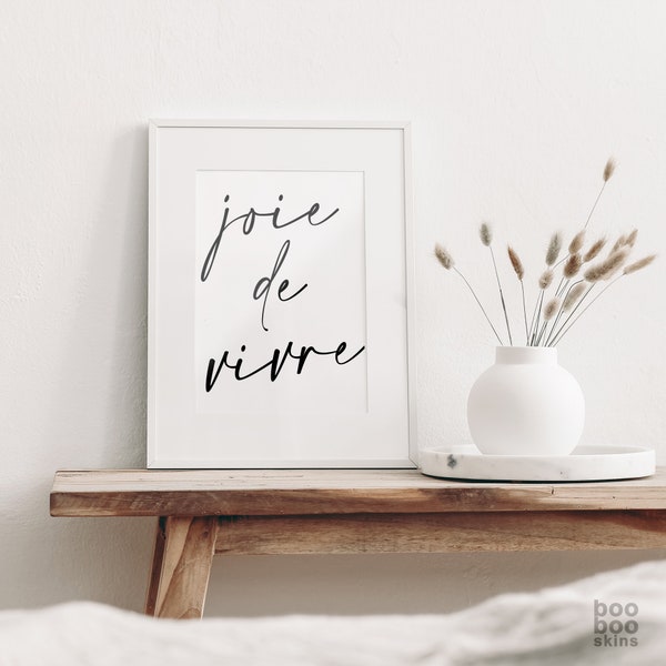 Joie De Vivre Print | French Words Art | The Joy Of Life | Positive Affirmation Picture | Language Quote | Francais | Beauty Salon Decor