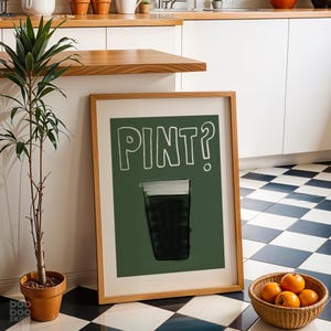 Impresión de una pinta de Guinness / Póster de Split The G / Arte mural del Día de San Patricio irlandés / Decoración de bar / Hogar nuevo / Regalo de cerveza de moda para amigos y hermanos imagen 8