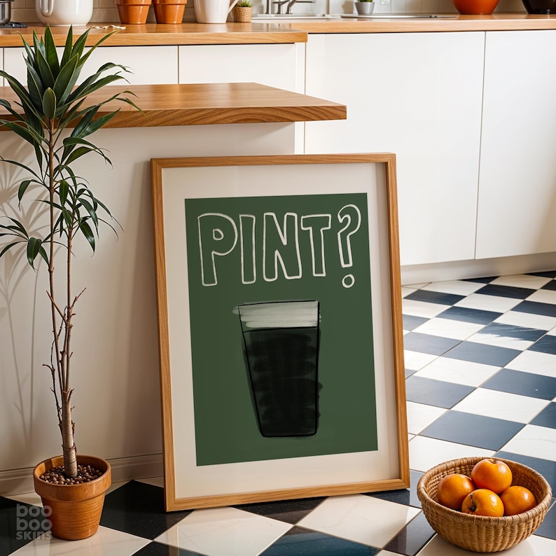 Impresión de una pinta de Guinness / Póster de Split The G / Arte mural del Día de San Patricio irlandés / Decoración de bar / Hogar nuevo / Regalo de cerveza de moda para amigos y hermanos imagen 8