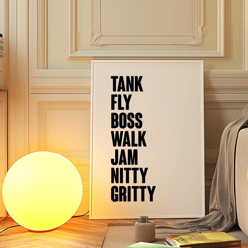 Tank Fly Boss Walk Print | 90s Music Lyrics Poster | Office Kitchen Decor | Trending Gallery Wall Art | Gift for DJ Dad | Jam Hot | Hip Hop image 2