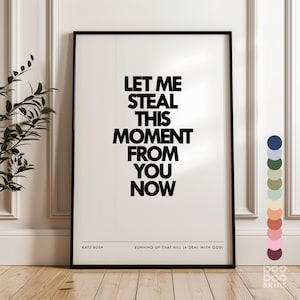 Running Up That Hill-print | Kate Bush-poster | Kerstcadeau voor moeder vader zus broer tante | Muziekfan uit de jaren 80 | Slaapzaalkunst | Songtekst uit de jaren 80