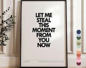Running Up That Hill Print | Kate Bush Poster | Christmas Gift for Mum Dad Sister Brother Aunt | 80s Music Fan | Dorm Art | Eighties Lyrics