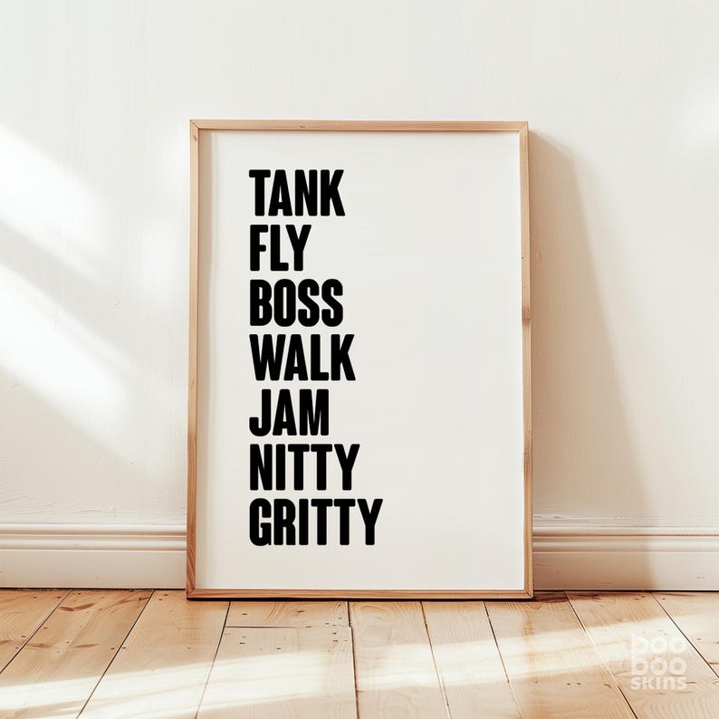 Tank Fly Boss Walk Print | 90s Music Lyrics Poster | Office Kitchen Decor | Trending Gallery Wall Art | Gift for DJ Dad | Jam Hot | Hip Hop image 3