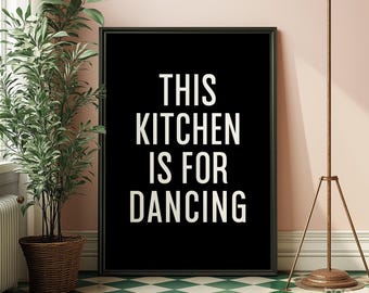 Ta kuchnia jest do tańca | Muzyczny prezent dla mamy | Zabawny nadruk kuchenny | Tańczący tancerz na parapetówkę | Dyskoteka w kuchni | Prezent dla przyjaciela