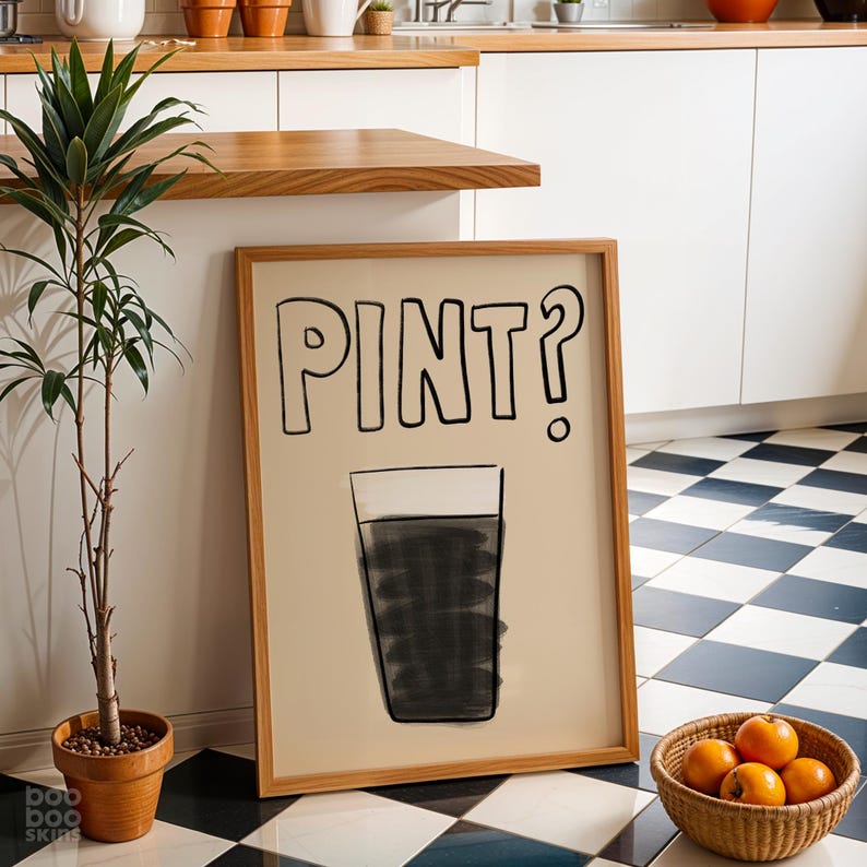 Impresión de una pinta de Guinness / Póster de Split The G / Arte mural del Día de San Patricio irlandés / Decoración de bar / Hogar nuevo / Regalo de cerveza de moda para amigos y hermanos imagen 9