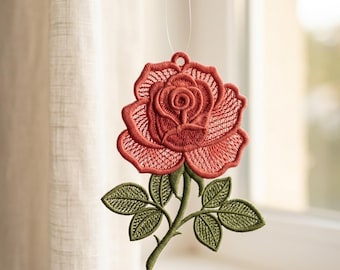 Rose Bloom Free Standing Lace Embroidery Design – Elegant Floral Motif (Digital Download)