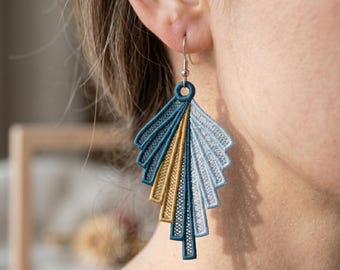 Modern Prism FSL Earrings Machine Embroidery Design (Digital File)