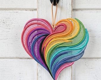 Rainbow Heart Freestanding Lace Embroidery Design (Digital File)