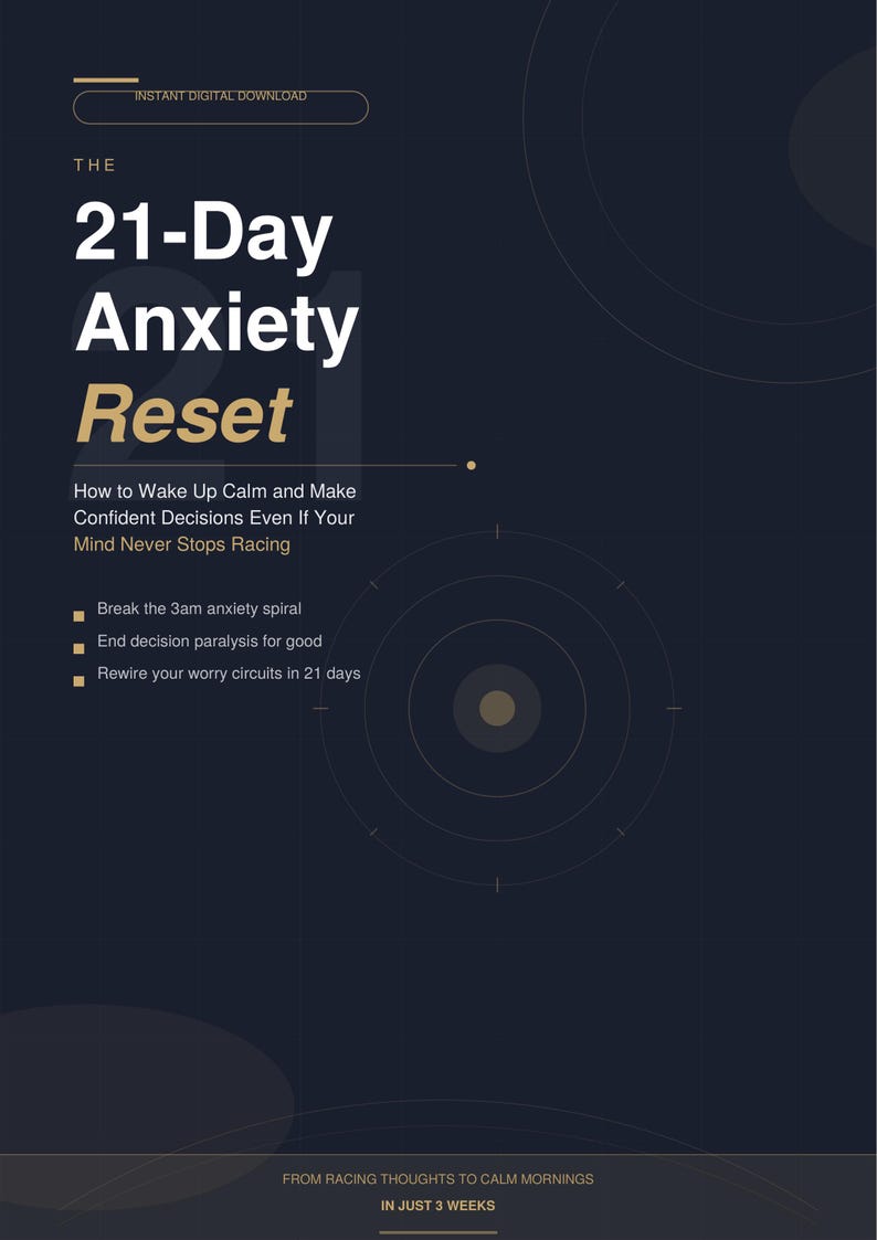 Anxiety Workbook PDF | 21-day Reset Guide for Overthinking | Calm Mind ...