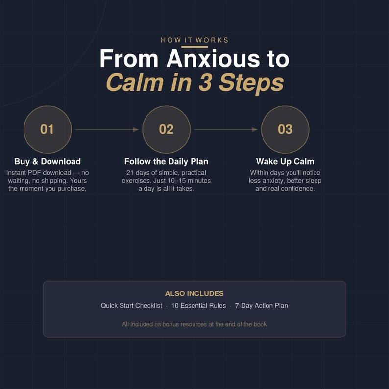 Anxiety Workbook PDF | 21-day Reset Guide for Overthinking | Calm Mind ...