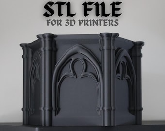 Fichier STL d'organisateur de bureau cathédrale - imprimable 3D - téléchargement numérique