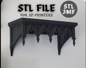 Gothic Kathedrale Regal STL, 3MF – Lebensgroße Wanddekoration für 3D Druck - Digitaler Download