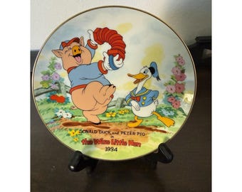Vtg Disney Donald Duck & Peter Pig In 1934 The Wise Little Hen 50th Anniversary Limited Edition