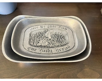 Wilton Give Us This Day Our Daily Bread Country Ware vintage Serving Tray Set 2