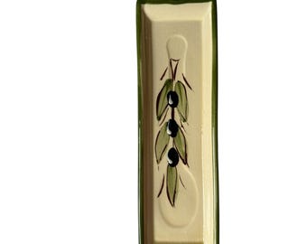 Vtg Elaboración Artesanal Olive Tapas Łódź Ręcznie wykonana i ręcznie malowana w Hiszpanii