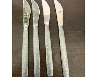 Vtg MCM Scandinavian Inspired Butter Dinner Knives Stainless Steel  Japan set -4