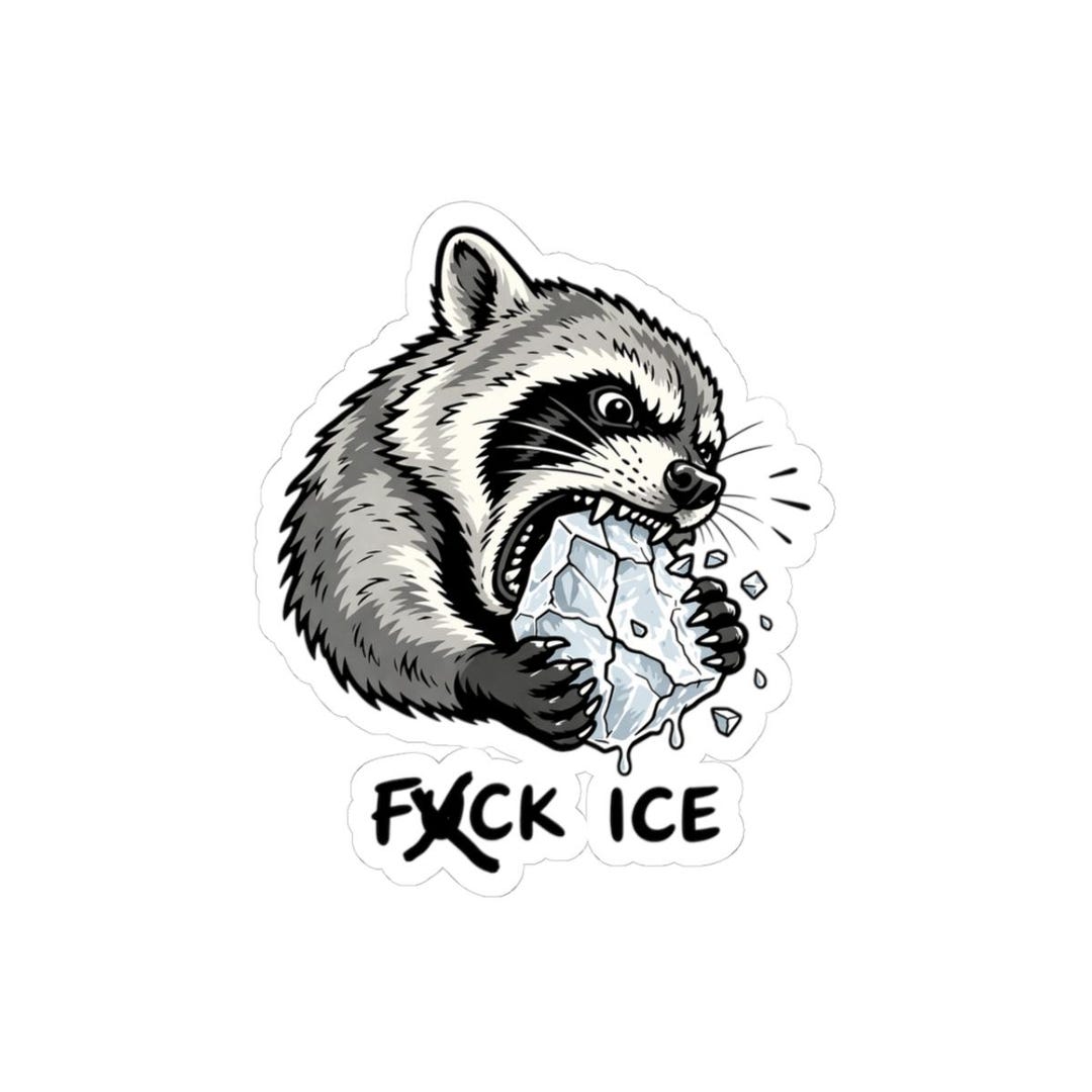 Anti ICE Raccoon | Kiss-cut Vinyl Sticker | ICE Protest - Etsy