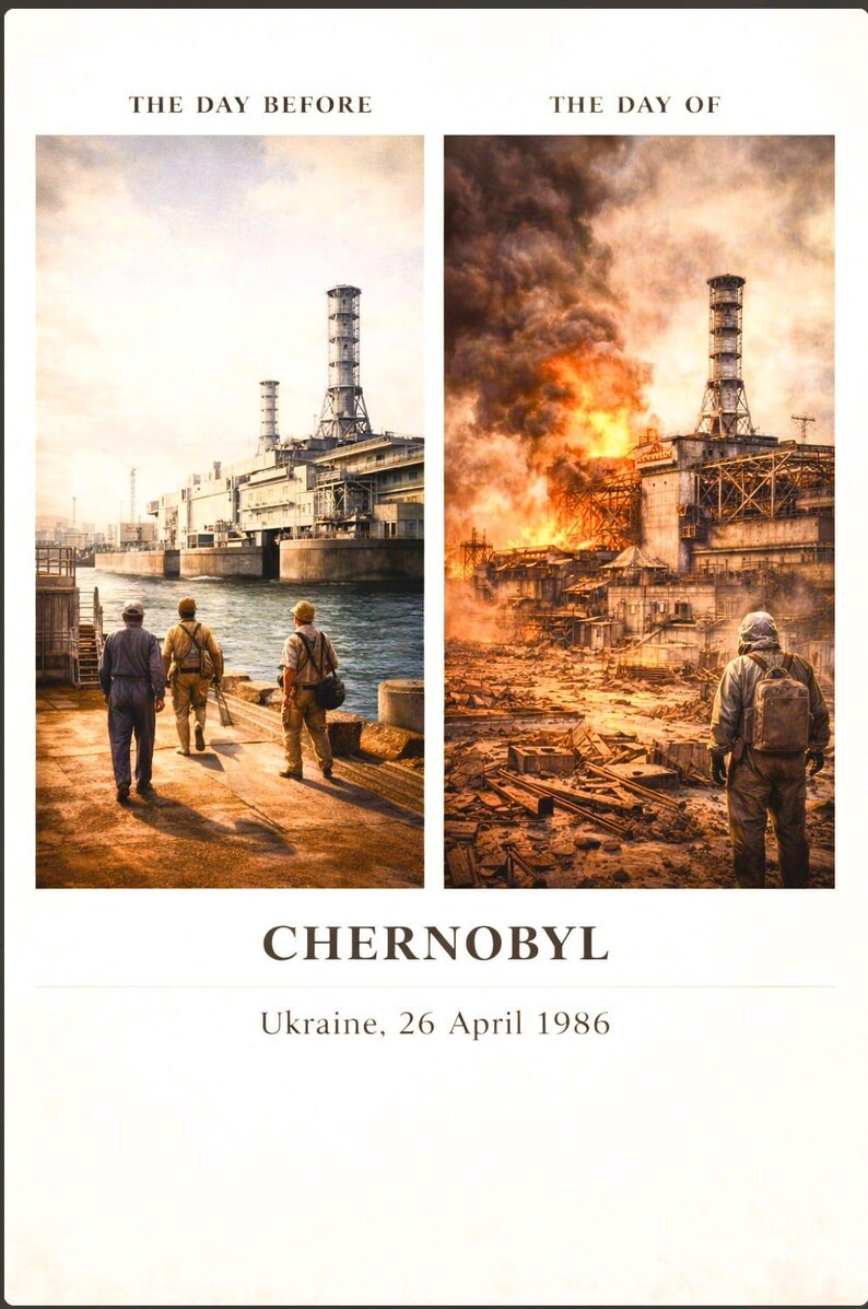 Chernobyl Wall Art Print | Disaster Poster | Historical Nuclear ...