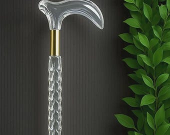 Elegant promenadkäpp i akryl – Trendiga promenadkäppar i kristall, present till äldre