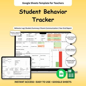 Student Behavior Documentation System | Google Sheets Tracker for Teachers | Behavior Log