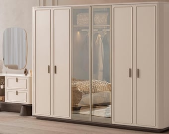 Bonita 6 Door Wardrobe 270x70x210 cm Extra Large Bedroom Closet