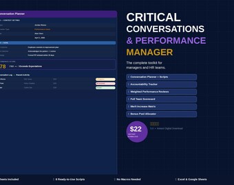 Manager Toolkit: Critical Conversations, Performance Reviews, Compensation (Excel)