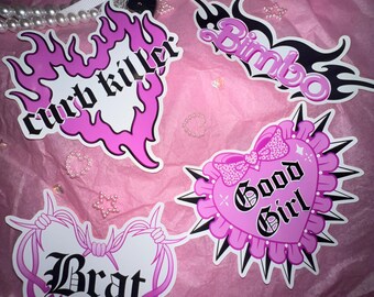 The BIMBO sticker pack, Brat, curb killer, good girl