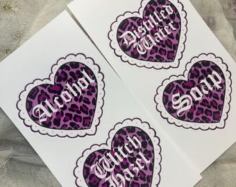 Cheetah print tattoo artist bottle stickers