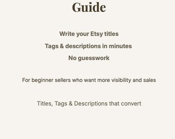 Etsy Listing Writing Guide, Title Tag Description Templates, Etsy SEO for Beginners, Improve Visibility, Increase Sales
