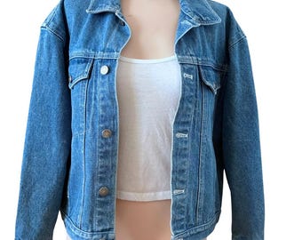 Calvin Klein Denim Jacket Small Vintage 90s CK Jean Jacket Cropped Boxy Fit Vintage Denim Jacket 100% Cotton