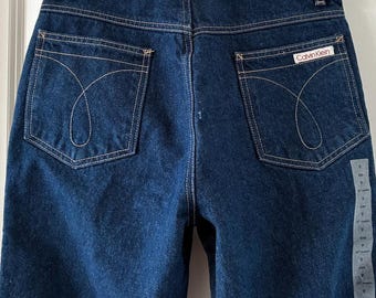 Vintage Calvin Klein Jeans Dark Wash High Rise Straight Leg Deadstock 90s CK Denim New Old Stock Women Size 8