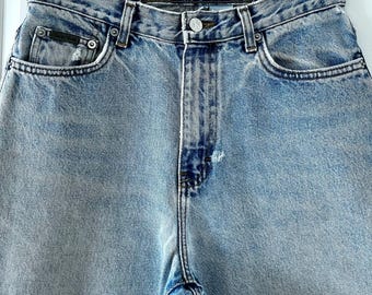 Vintage Calvin Klein Jeans 90s High Rise Straight Leg Jeans Light Wash Faded Denim Women Size 8