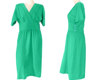 Vintage Kelly Green Dress - Knee Length (Women's Size 8)