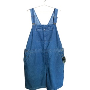 Klassische Deadstock Vintage 90er Jahre Lee Medium Wash Denim Overall Shorts - Niedlich, Bequem, Vielseitig und Zeitlos Damen Übergröße 3X
