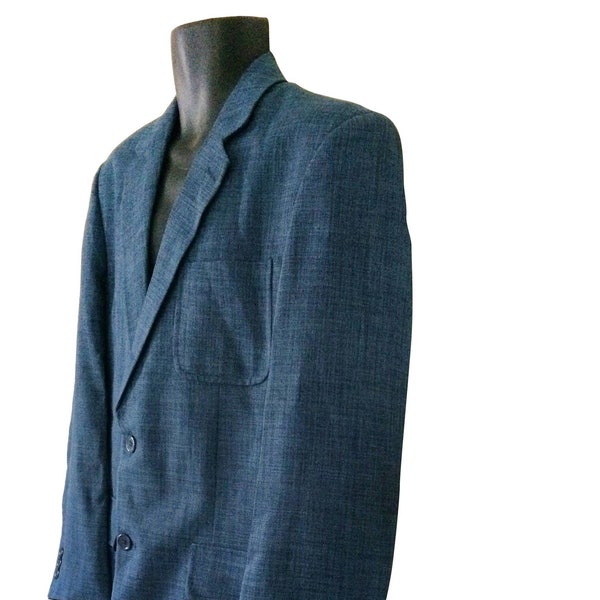 Vintage 80s Sport Coat 80s Sports Jacket Blue Blazer Men 80s Blazer Men Suit Jacket Men Sportcoat 1980s Clothing Men Retro Clothing