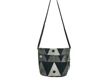 Vintage Black, Gray, and Tan Southwest Shoulder Bag/Purse - Vegan