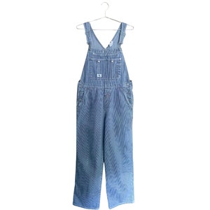 Vintage 90s Calvin Klein Striped Denim Overall Pants (Women&#39;s Size Medium)