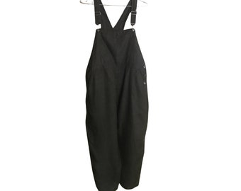 Vintage LL Bean Brown Linen Capri Overalls (Women's Size Medium)