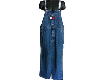 Classic Vintage 90s Loose Tommy Hilfiger Denim Overalls (Men's Size Small)