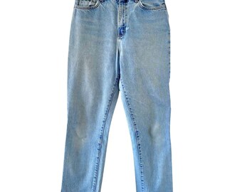 Vintage Calvin Klein Jeans 90s High Rise Straight Leg Jeans Light Wash Faded Denim Women Size 8