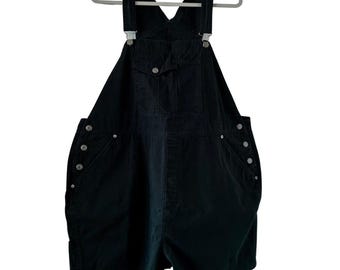 Vintage Plus Size Overall Black Overall Women Overall Shorts Bib Overall Short 90s Overall Cotton Overall Over All Dungaree