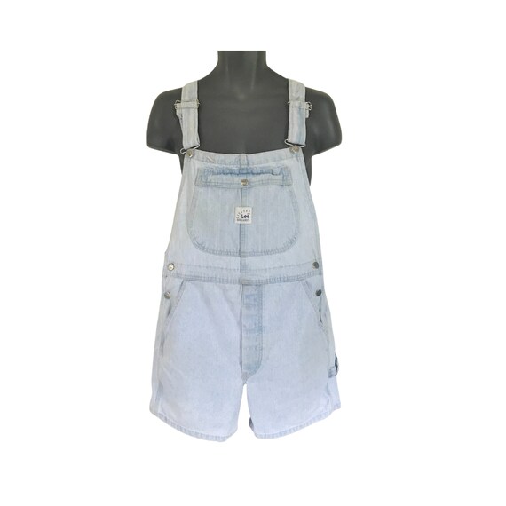 Vintage Lee Light Wash Denim Overall Shorts (Men'… - image 1